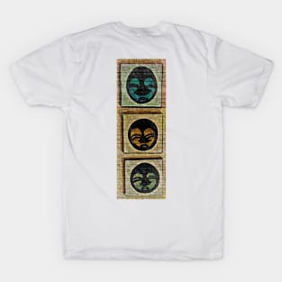 "The Three Masks" Contemporary African Artwork Design T-Shirt